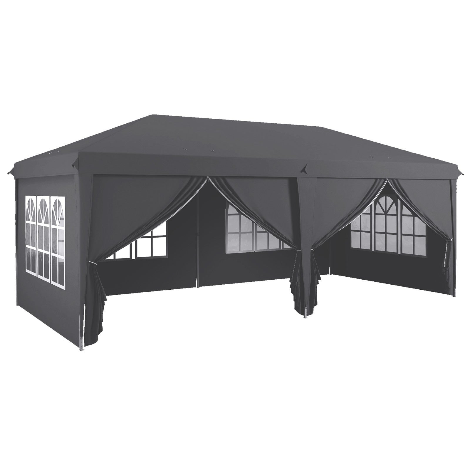 Outsunny 3 X 6M Pop up Gazebo Height Adjustable Party Tent W/ Storage Bag Grey