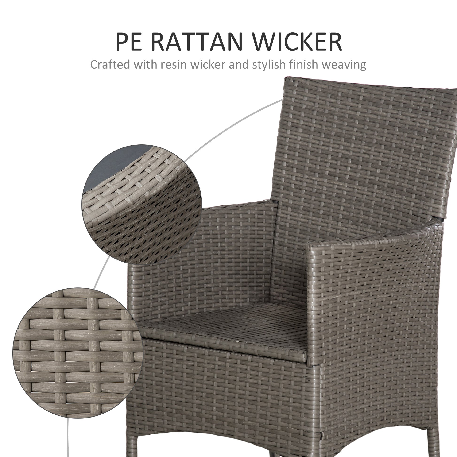 Rattan Chair Patio Sofa Chairs Set Cushioned Outdoor Rattan Furniture Armrests