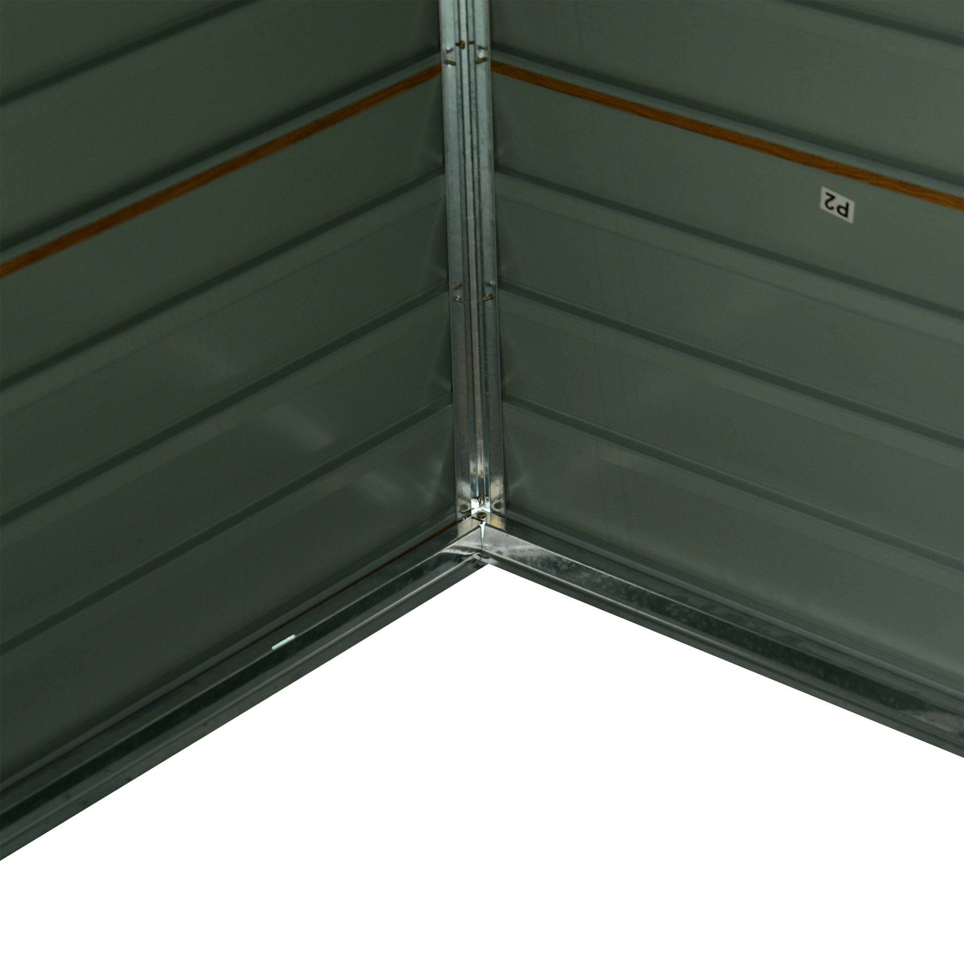 Garden Shed Tool Storage Overlap Construction Sliding Door Brown Wood Grain