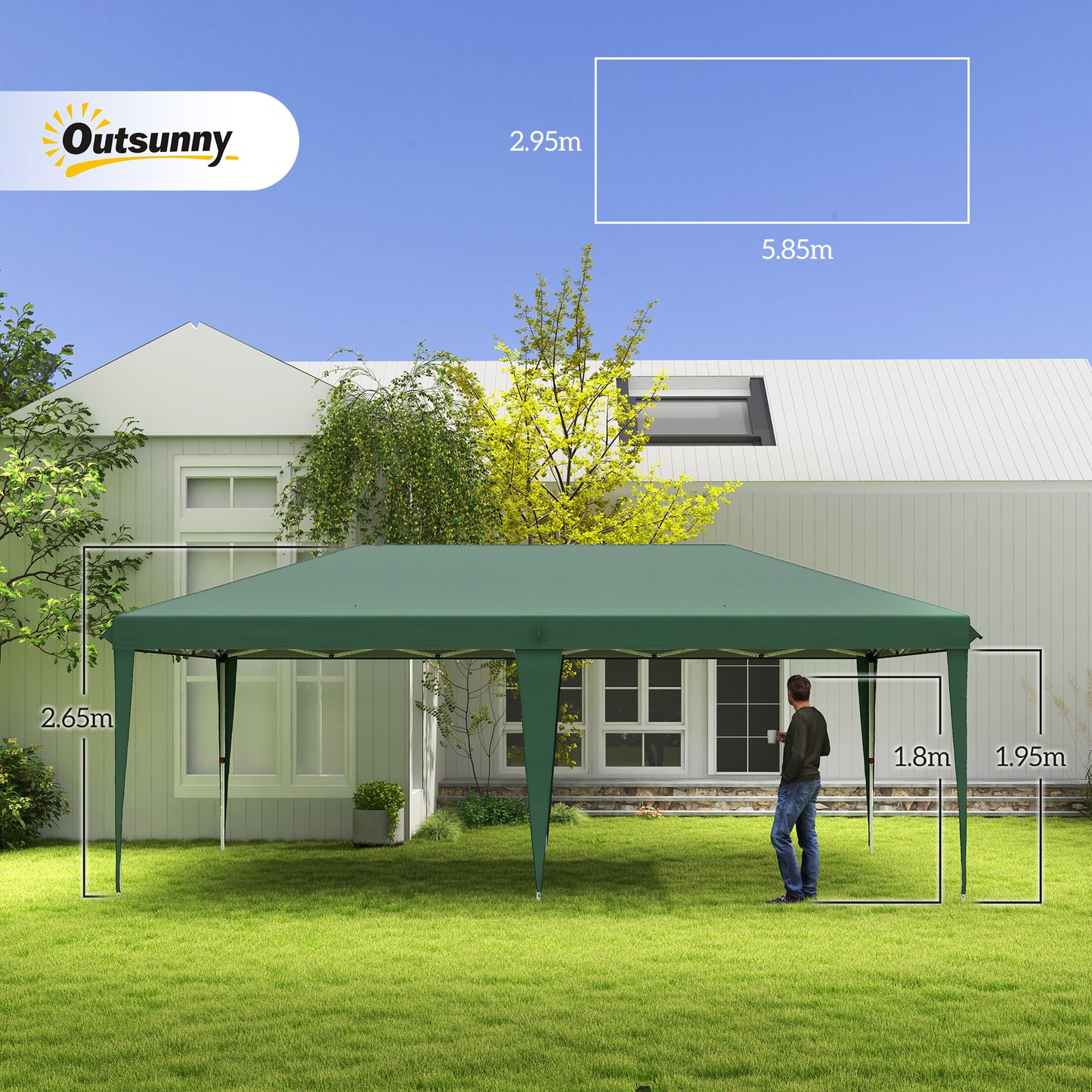 6 X 3M Garden Large Gazebo Canopy Waterproof Outdoor Party Tent Marquee
