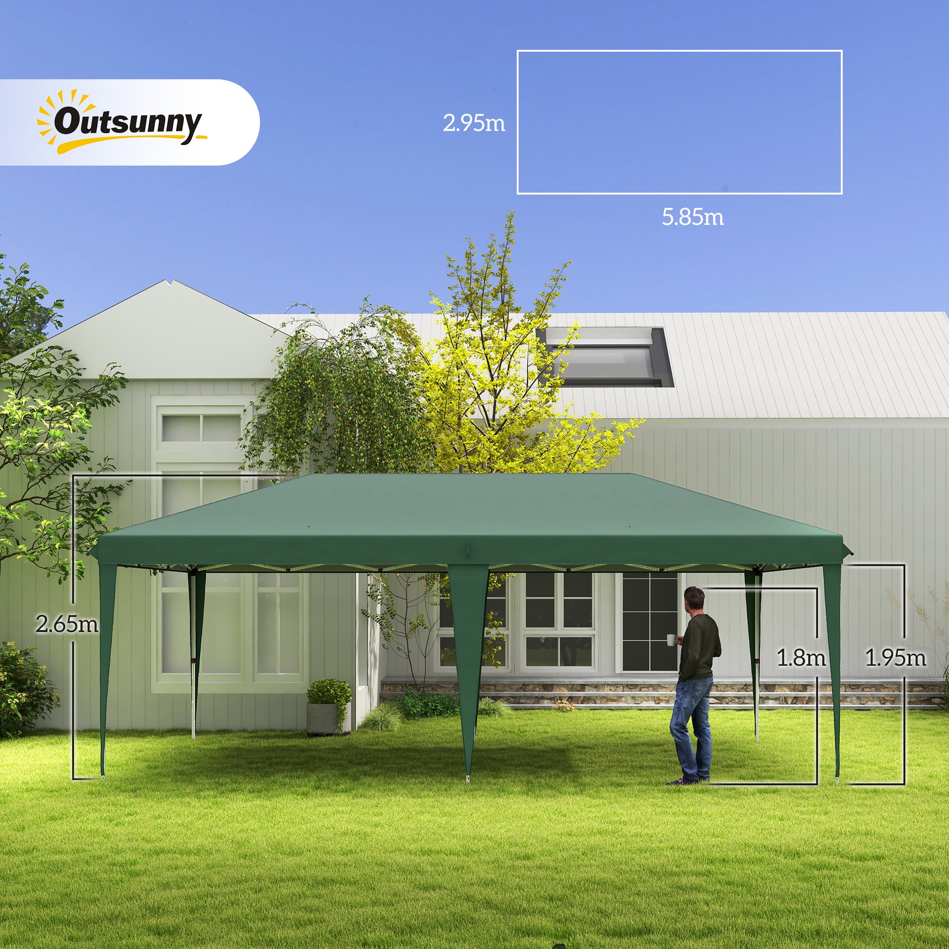 6 X 3M Garden Large Gazebo Canopy Waterproof Outdoor Party Tent Marquee