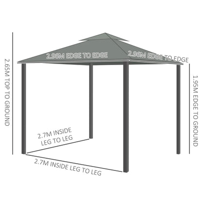 Outsunny 3 x 3m Patio Gazebo Marquee
