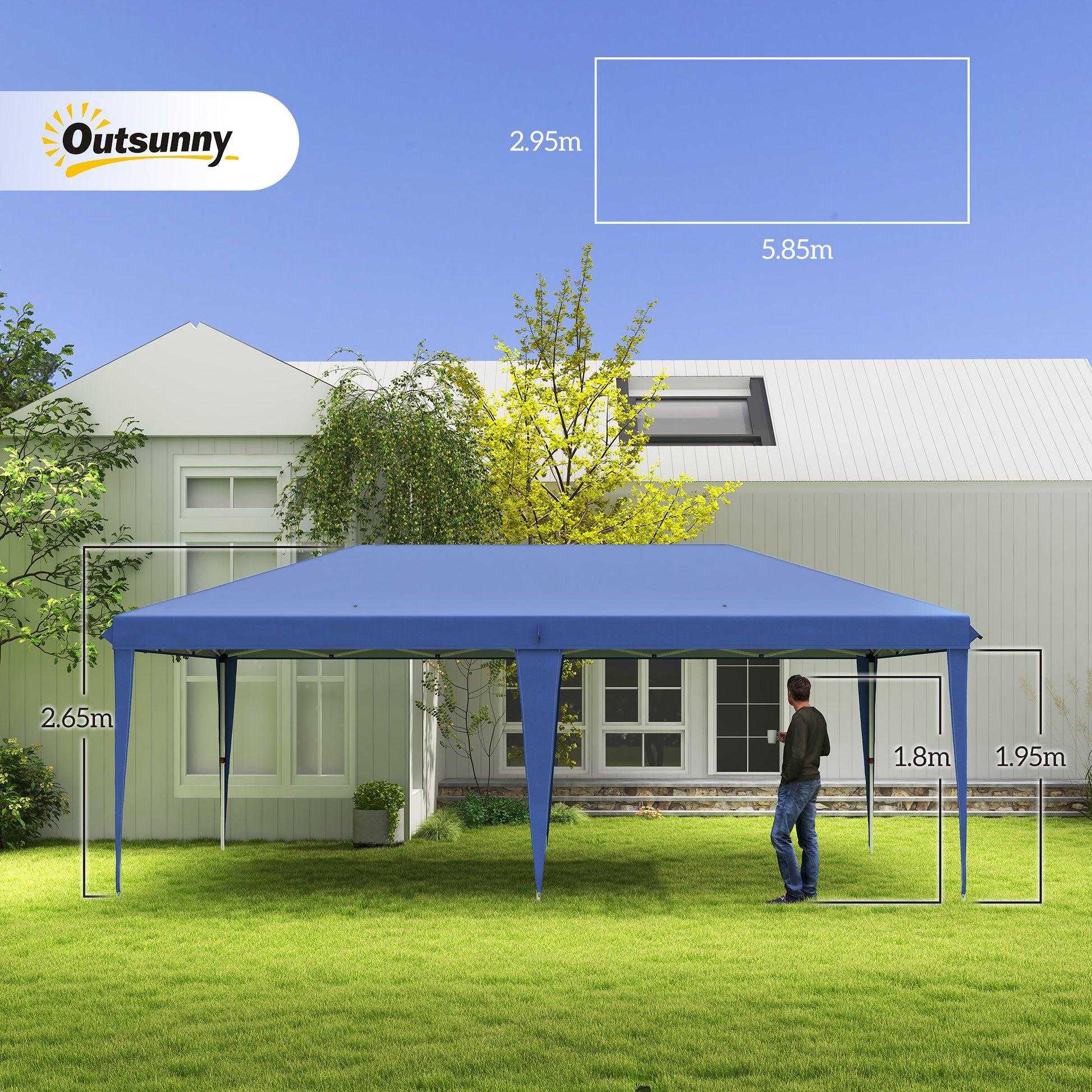 6 X 3M Garden Large Gazebo Canopy Waterproof Outdoor Party Tent Marquee
