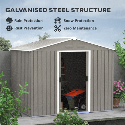 Garden Storage Shed with Ventilation Double Sliding Door Outdoor Tool Box