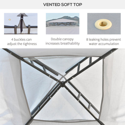 3 X 3(M) Metal Gazebo Outdoor 2-Tier Roof Marquee Party Tent with Netting
