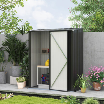 Outdoor Storage Shed Steel Garden Shed W/ Lockable Door for Garden