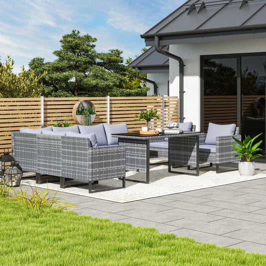 Outsunny 9 Piece Rattan Garden Furniture Set