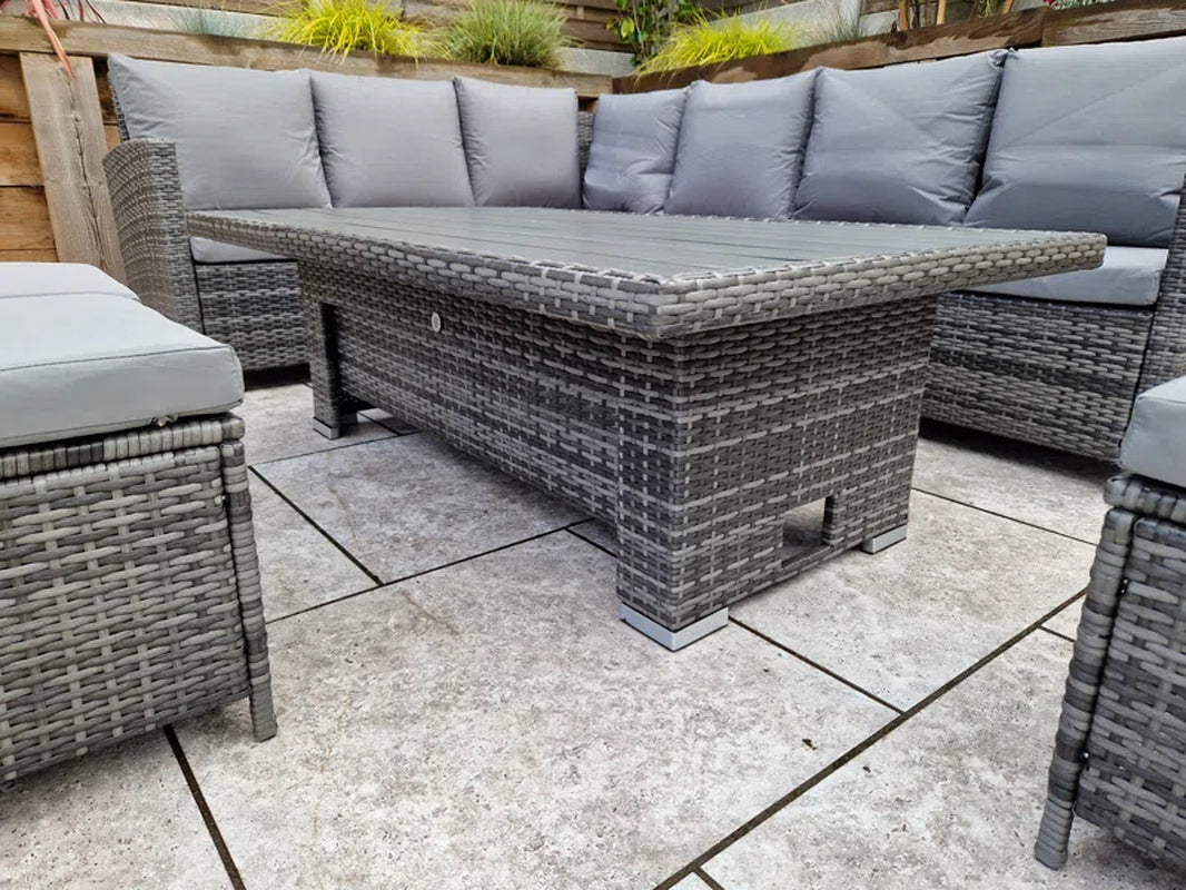 Brungardt 9 Seater Rattan Corner Sofa Set