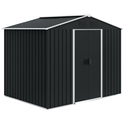 Garden Storage Shed with Ventilation Double Sliding Door Outdoor Tool Box