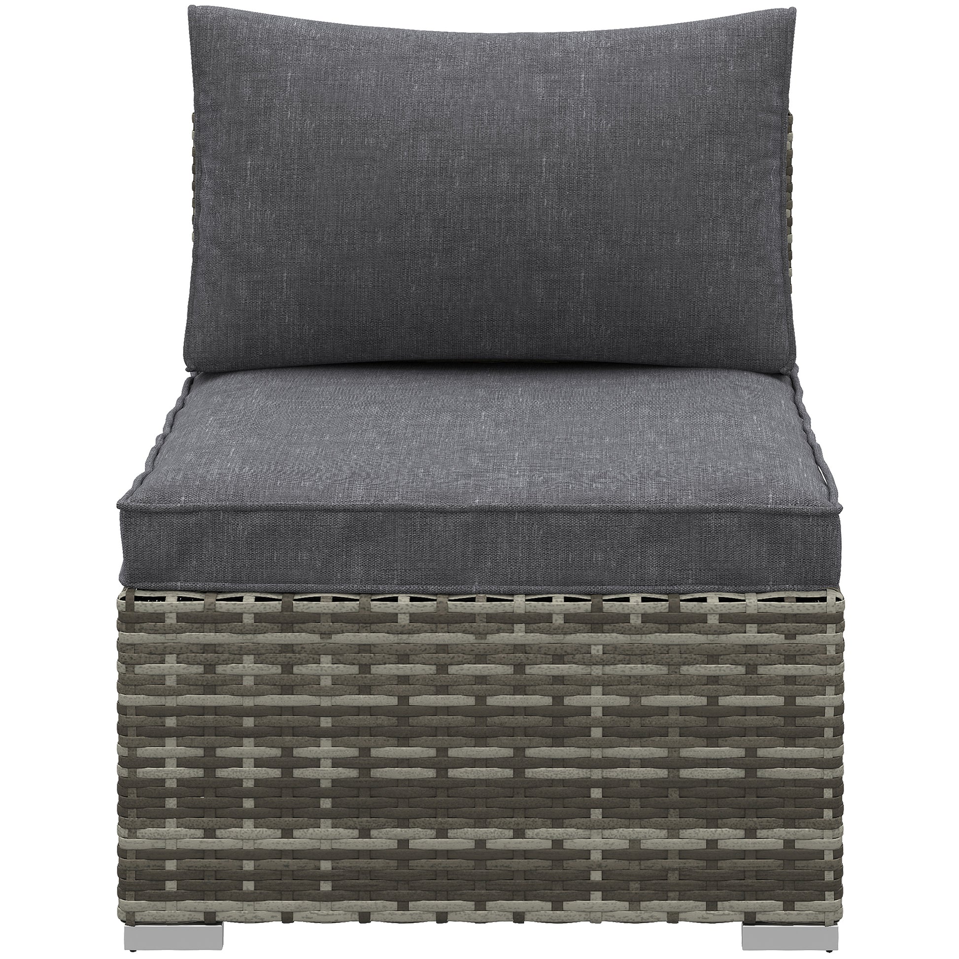 Garden Outdoor Rattan Corner Sofa,Single Sofa,Coffee Table Grey/Deep Grey