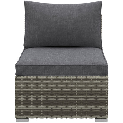 Garden Outdoor Rattan Corner Sofa,Single Sofa,Coffee Table Grey/Deep Grey