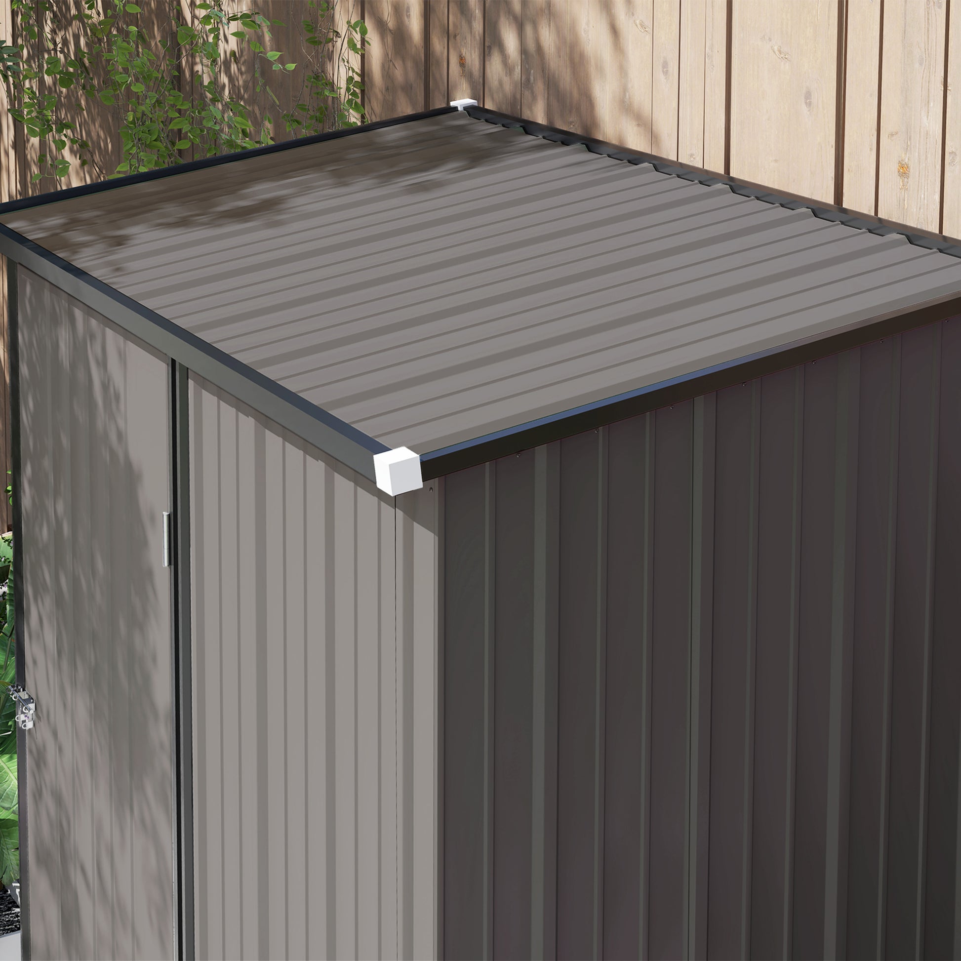 Outdoor Storage Shed Steel Garden Shed W/ Lockable Door for Garden