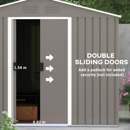 Garden Storage Shed with Ventilation Double Sliding Door Outdoor Tool Box