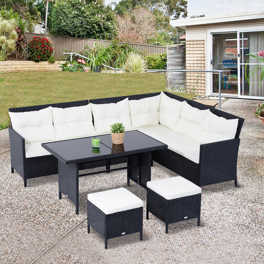 Outsunny 8-Seater Garden Rattan Furniture