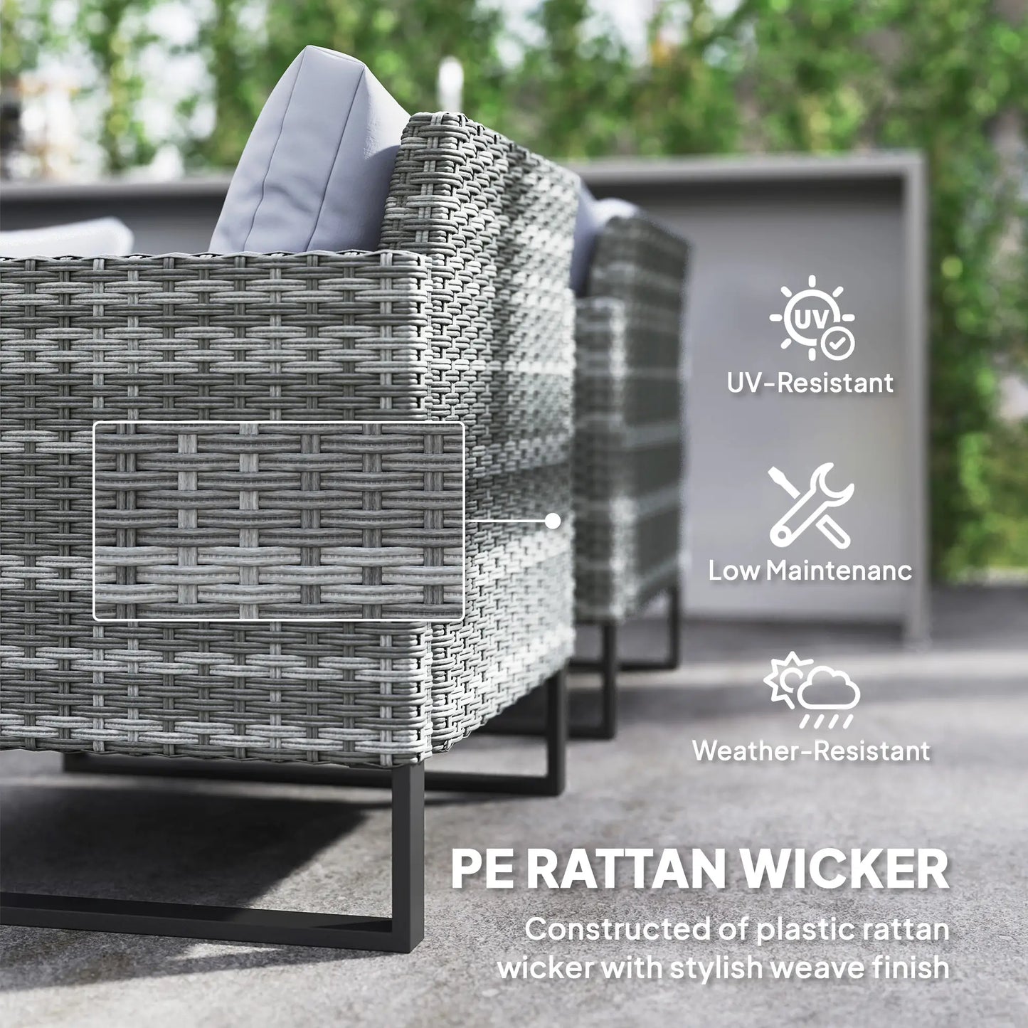 Outsunny 9 Piece Rattan Garden Furniture Set