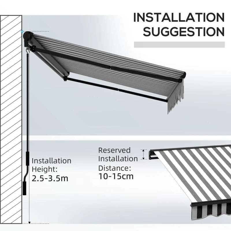 Outsunny 3 x 2m Aluminium Frame Electric Awning
