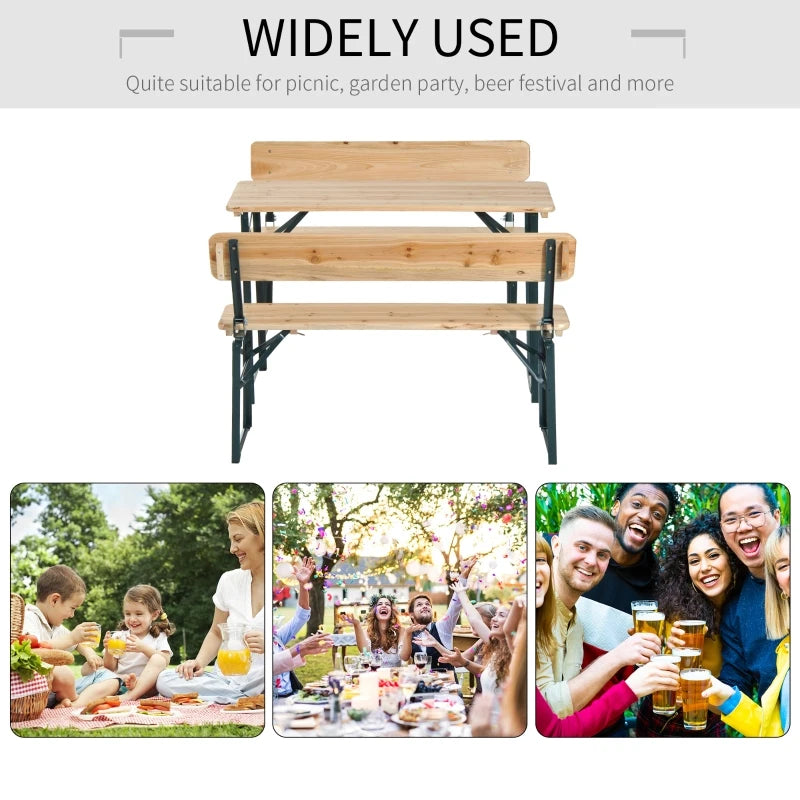 Outsunny Portable Folding Camping Picnic Trestle Beer Table