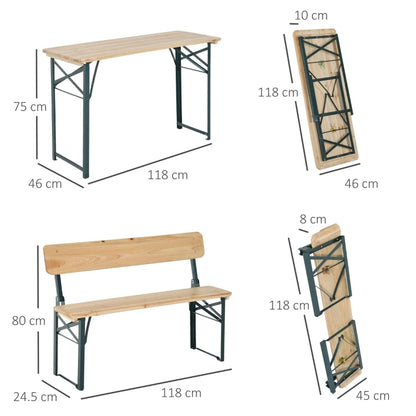 Outsunny Portable Folding Camping Picnic Trestle Beer Table