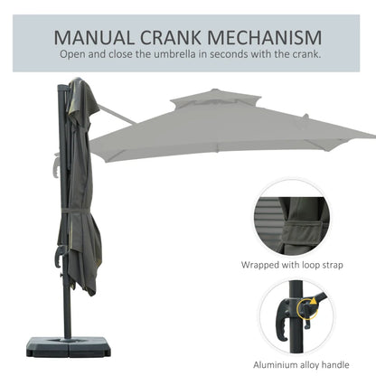 Outsunny Cantilever Parasol 360 Degree Rotation