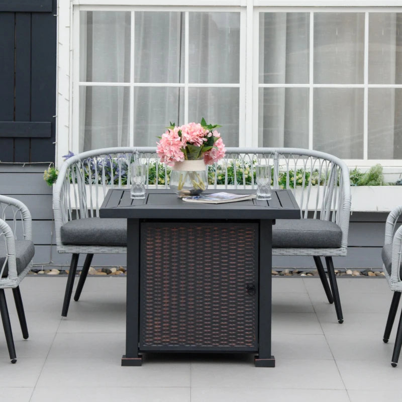 Outsunny Square Propane Gas Fire Pit Table
