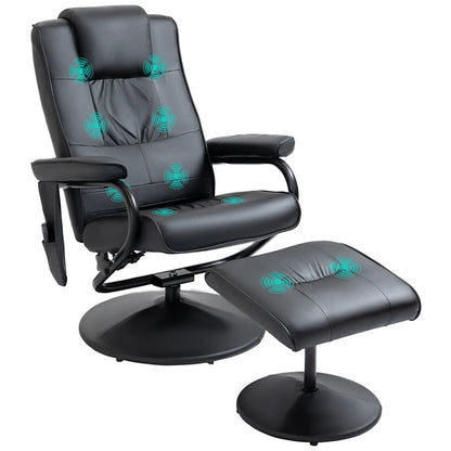 HOMCOM Swivel Recliner Chair and Footstool