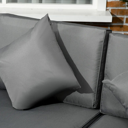 Outsunny 8 Pieces PE Rattan Corner Sofa Set