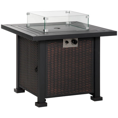 Outsunny Square Propane Gas Fire Pit Table