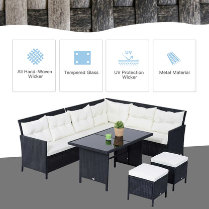 Outsunny 8-Seater Garden Rattan Furniture