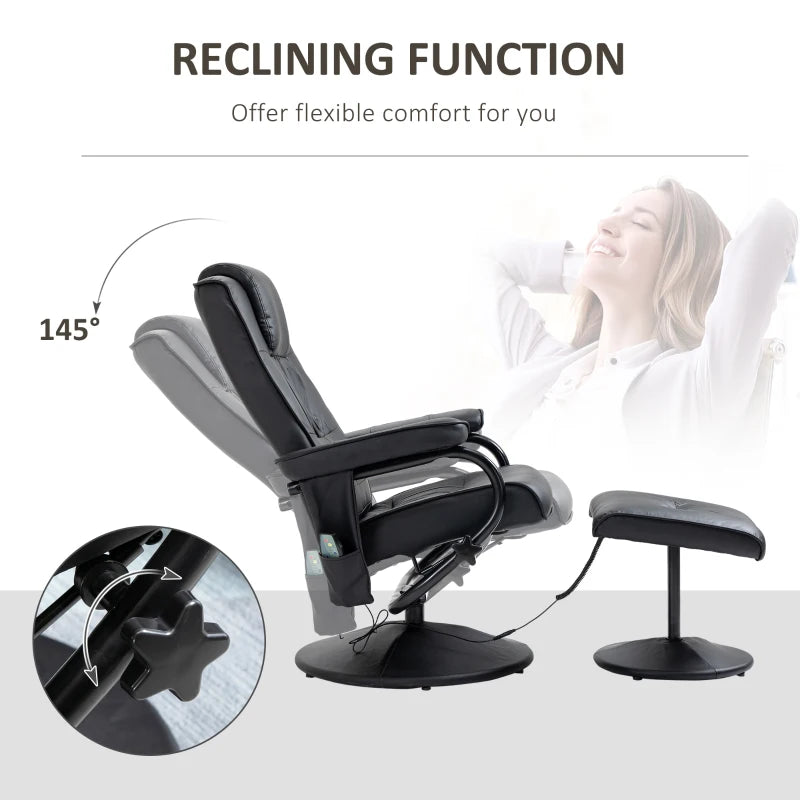 HOMCOM Swivel Recliner Chair and Footstool