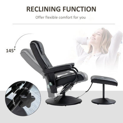 HOMCOM Swivel Recliner Chair and Footstool