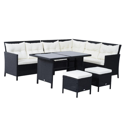 Outsunny 8-Seater Garden Rattan Furniture