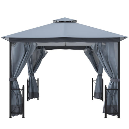 Outsunny 4 x 3.35(m) Patio Metal Gazebo Canopy