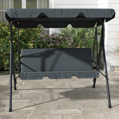 Outsunny Three-Seater Garden Swing Chair, with Adjustable Canopy