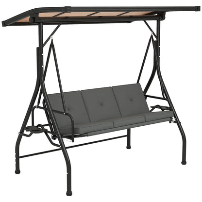 Outsunny Convertible Three-Seater Swing Bench Bed