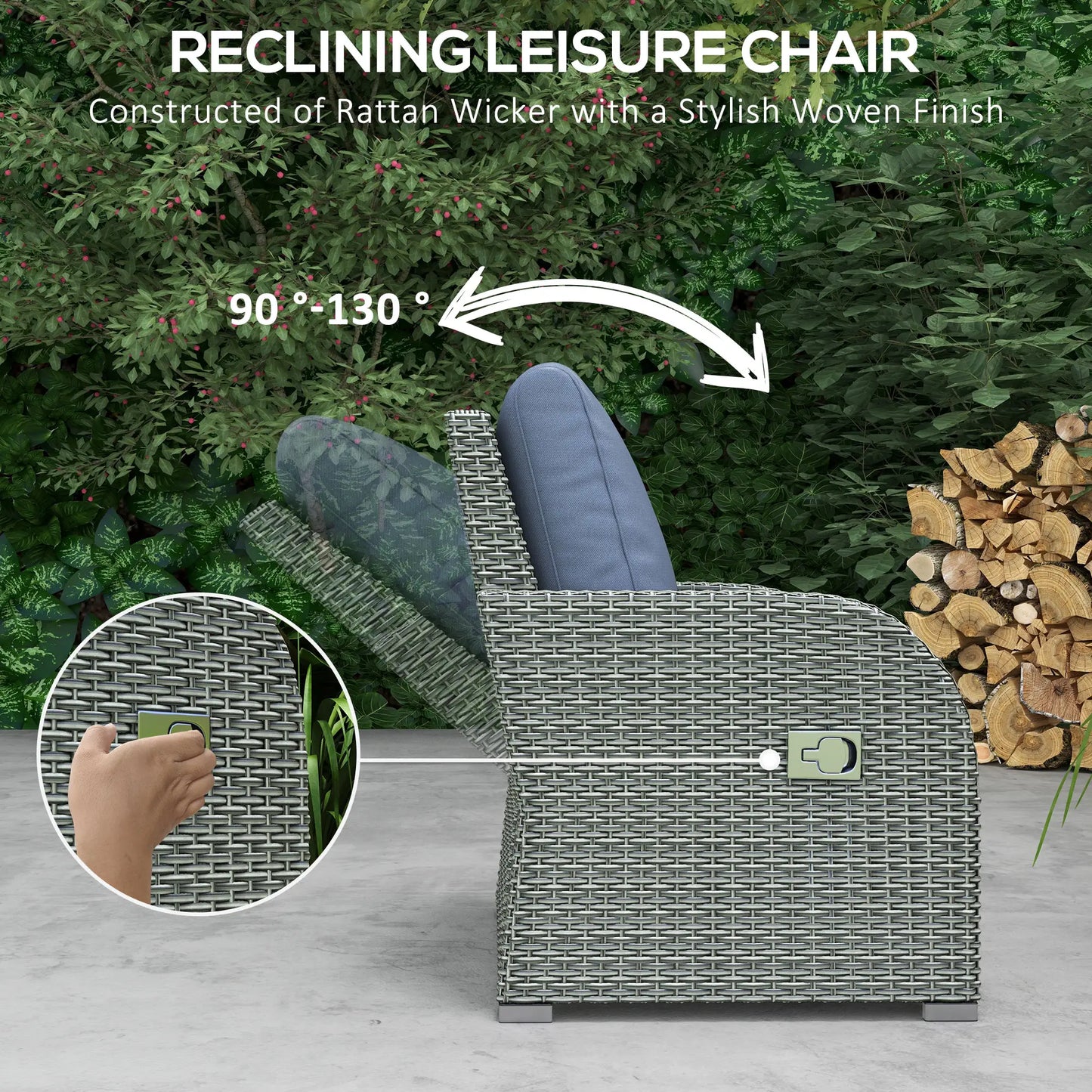 Outsunny Six-piece Outdoor Rattan Dining Set