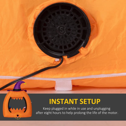 Outsunny 4.9FT Tall Halloween Inflatable Pumpkin Archway with Cute Ghost