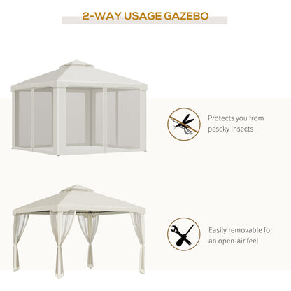 3 X 3(M) Metal Gazebo Outdoor 2-Tier Roof Marquee Party Tent with Netting