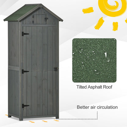 Garden Storage Shed 3 Utility Shelf Tool House W/ Asphalt Roof Lockabke Door