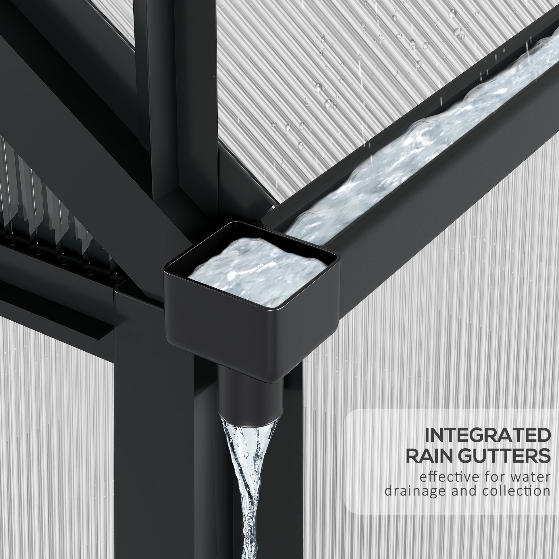 Polycarbonate Walk-In Garden Greenhouse Aluminium Frame Slide Door Window