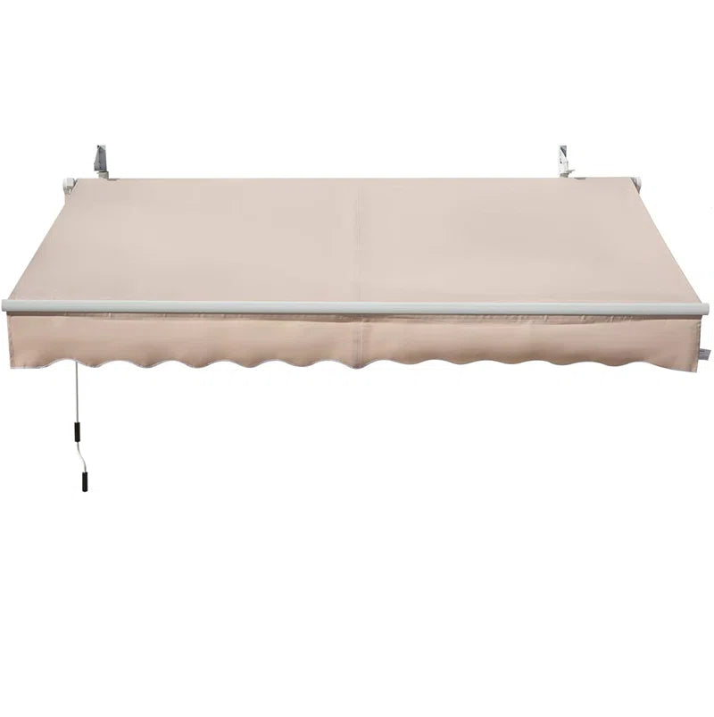 395Cm W X 250Cm D Polyester Cover Retractable Patio Awning