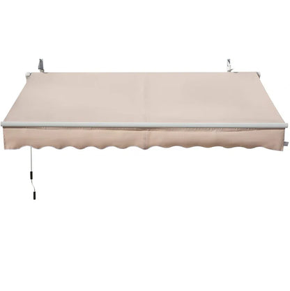 395Cm W X 250Cm D Polyester Cover Retractable Patio Awning