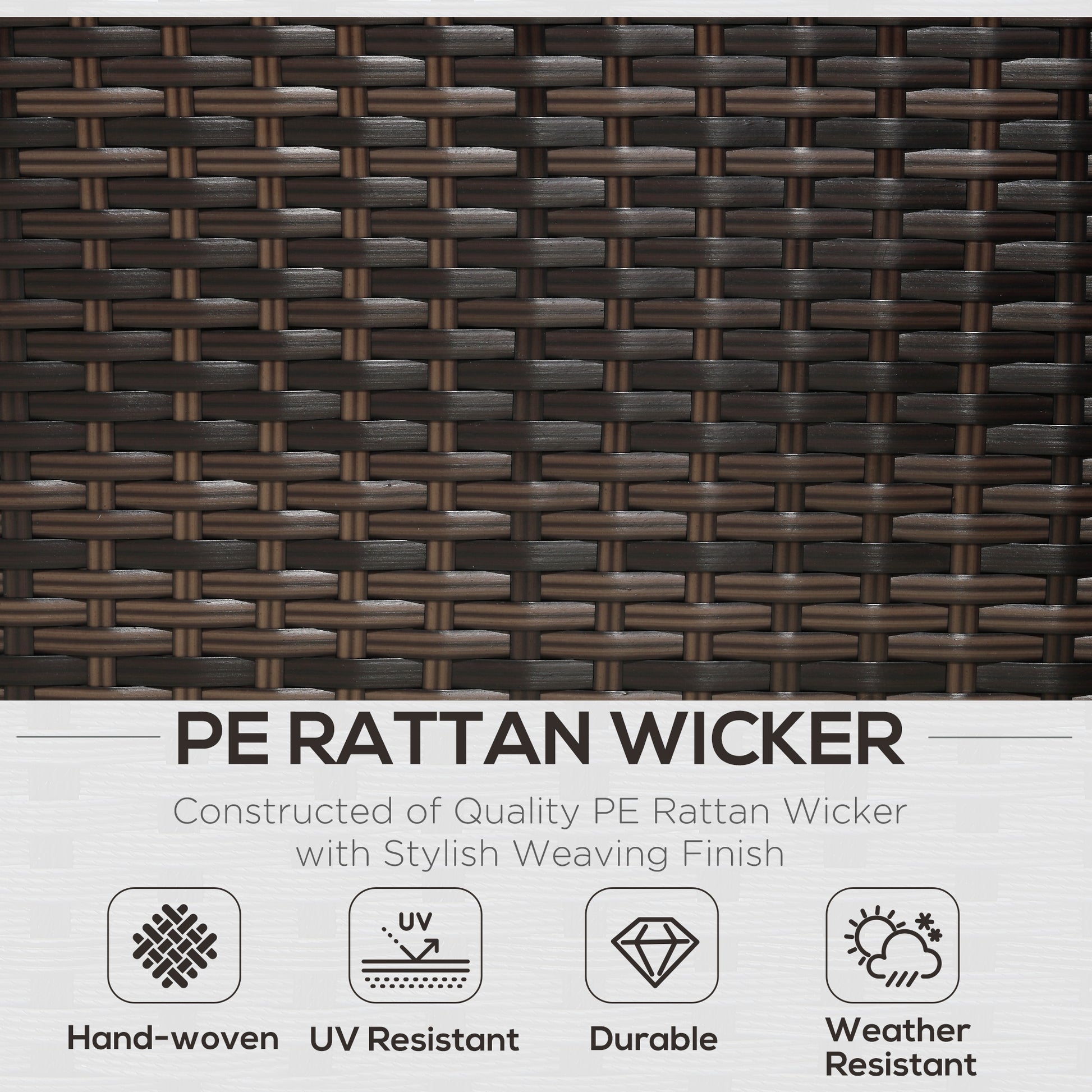 Rattan Garden Furniture Sofa Patio Conservatory Wicker W/Cushion 4-Seater