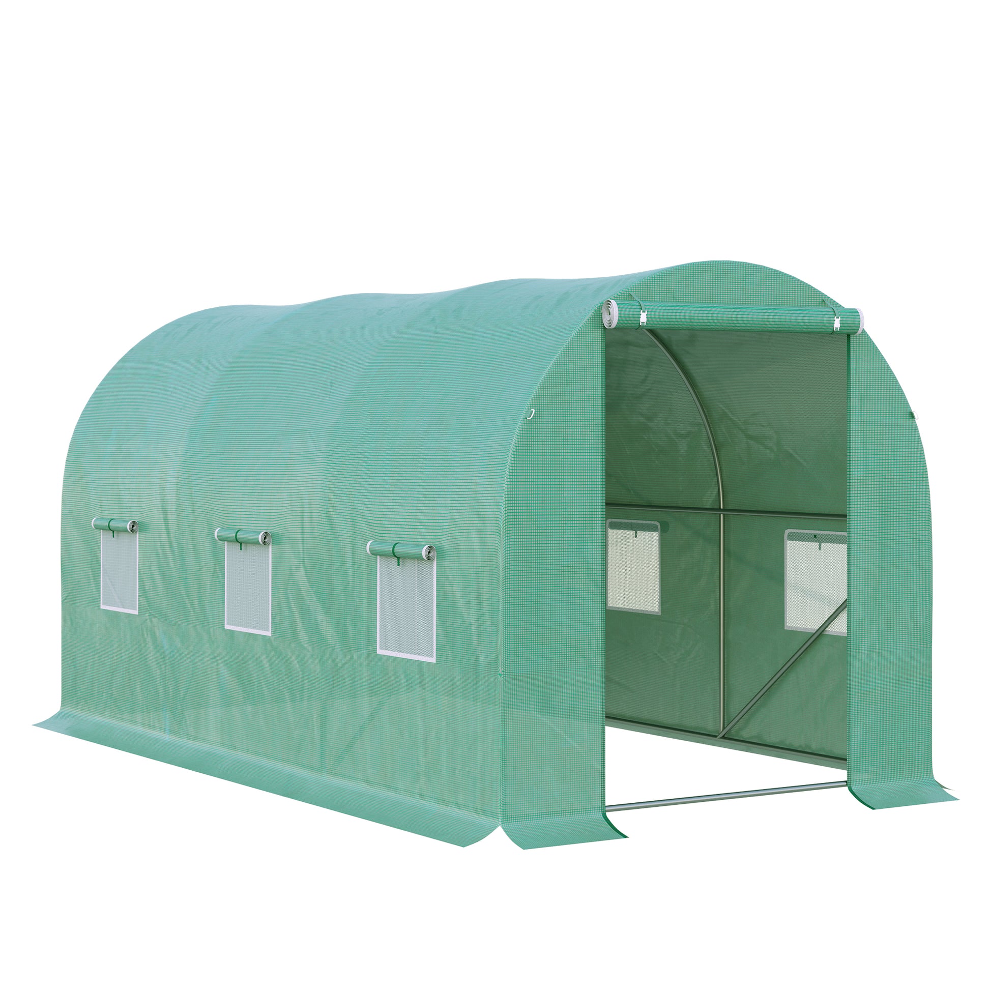 Greenhouse Polytunnel Flower Walk-In Shed Growing Steel Outdoor W/ Zipped Door