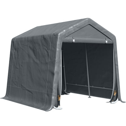 2.8M X 2.4M Garden Garage Storage Tent Metal Frame Bike Shed W/ Zipper Doors