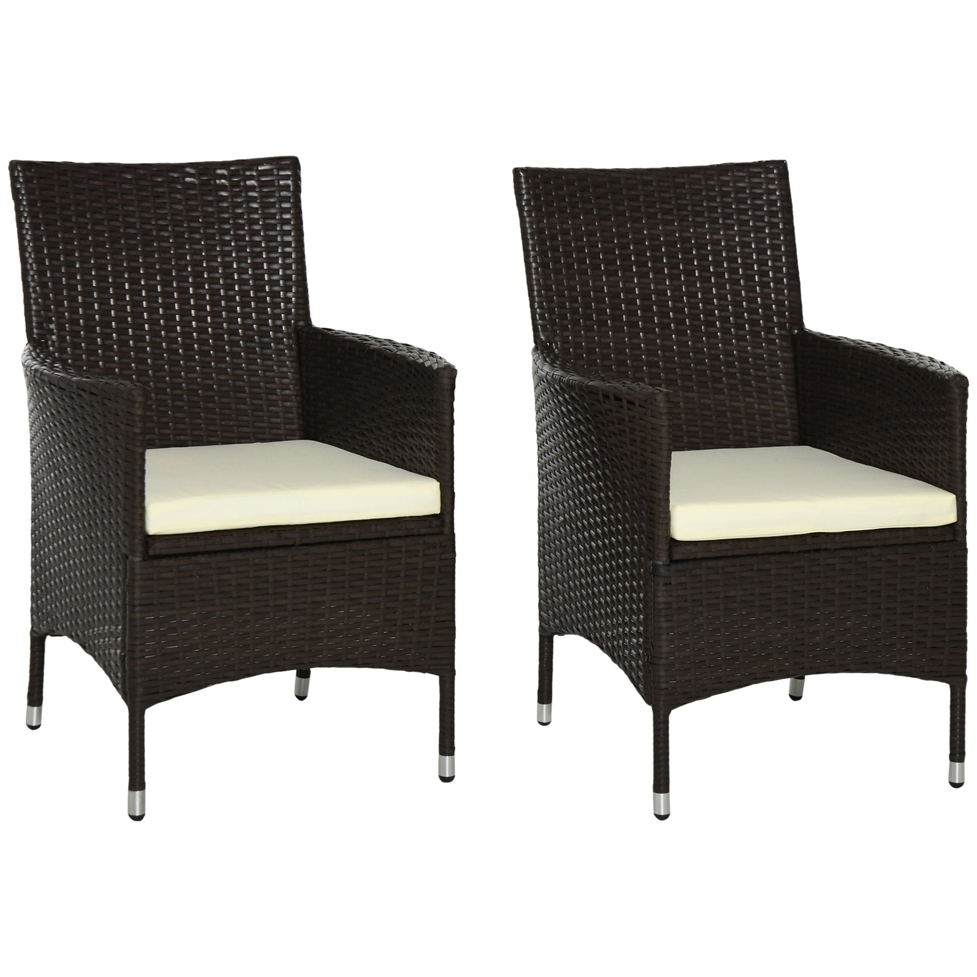 Rattan Chair Patio Sofa Chairs Set Cushioned Outdoor Rattan Furniture Armrests