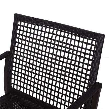 3 Pieces Rocking Chair Bistro Set Furniture Coffee Table Rattan Wicker Brown