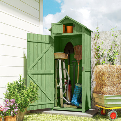 Garden Storage Shed 3 Utility Shelf Tool House W/ Asphalt Roof Lockabke Door