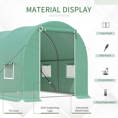 Greenhouse Polytunnel Flower Walk-In Shed Growing Steel Outdoor W/ Zipped Door