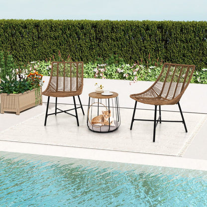 3 Piece Outdoor Furniture Set with Pet House