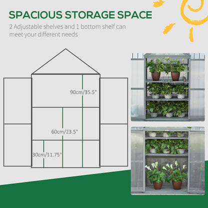 80 X 47 X 138 Cm Wooden Cold Frame Greenhouse for Plants Vegetables Flowers